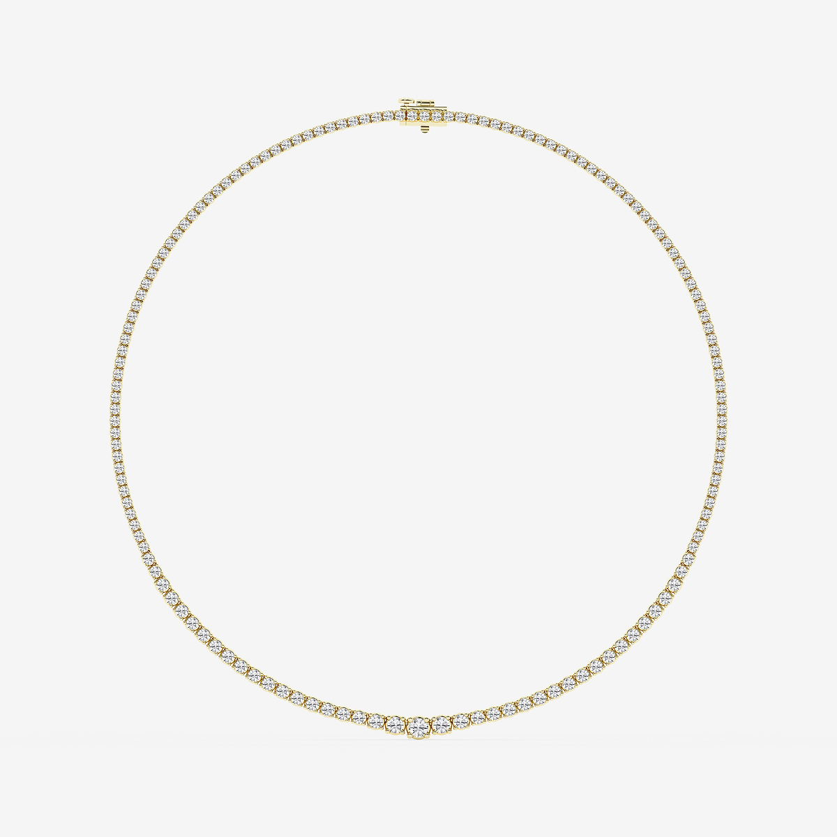 Additional Image 3 for  7 ctw Round Lab Grown Diamond Four Prong Graduated Tennis Necklace